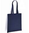 BR051 Brand Lab Organic Cotton Long Handle Shopper Navy colour image